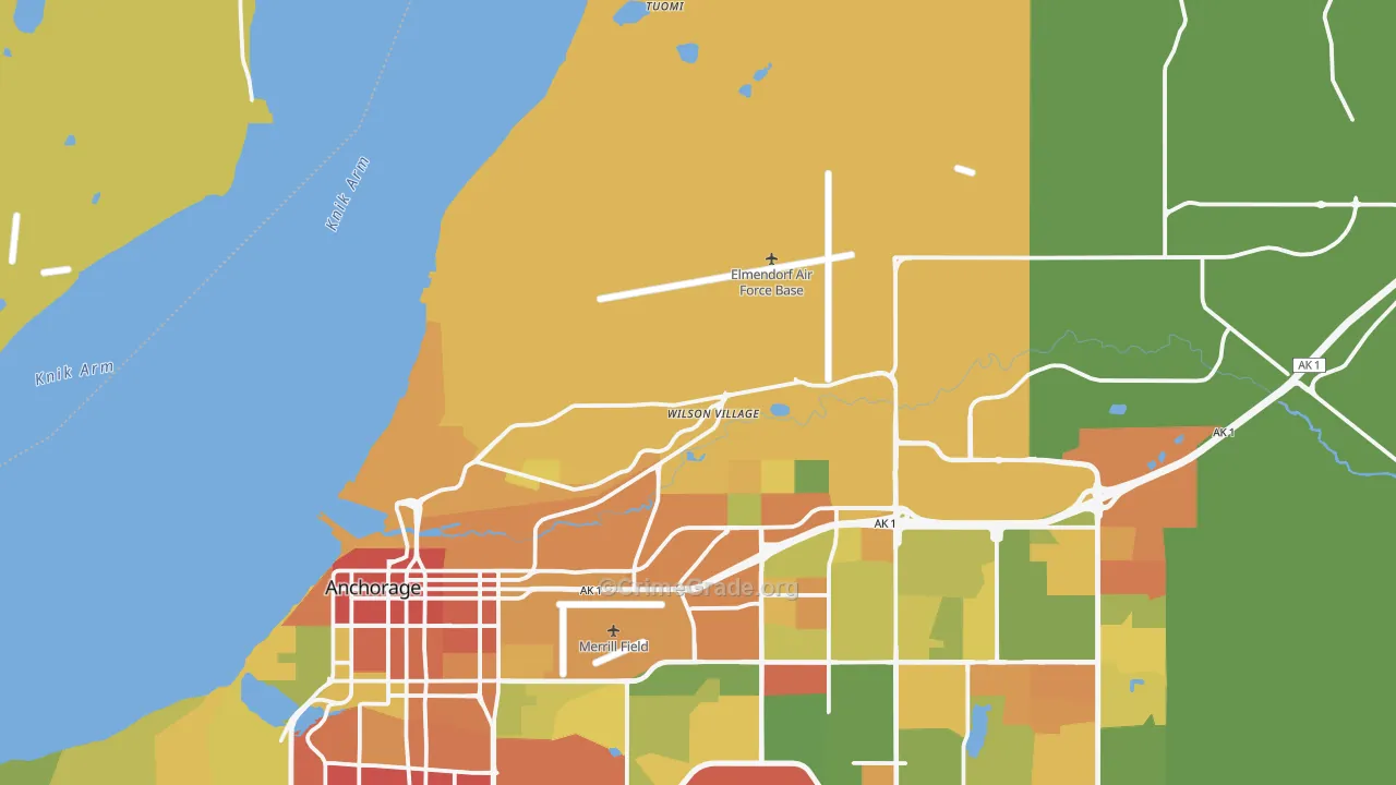 Elmendorf Afb, AK Map of Robbery Rates