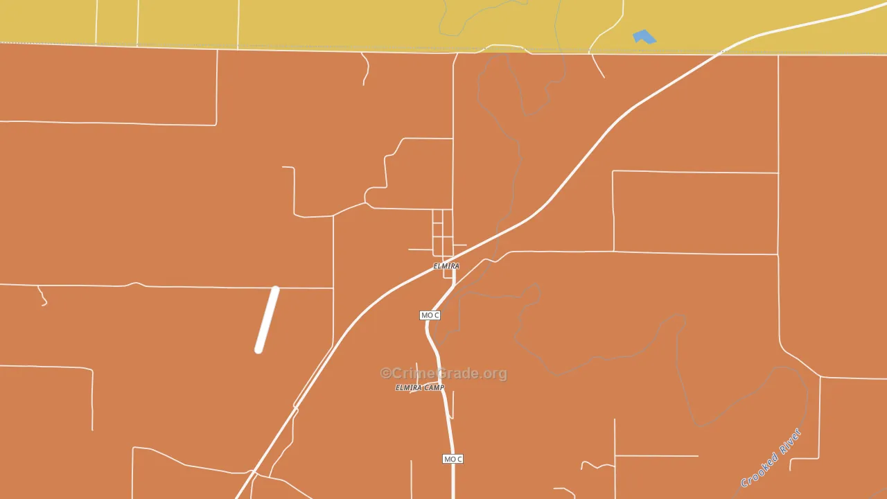 Elmira, MO Map of Robbery Rates
