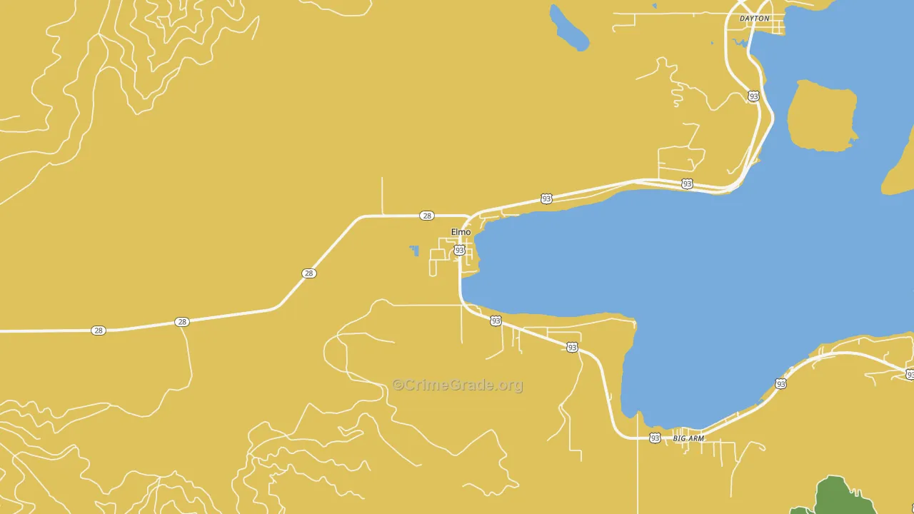 Elmo, MT Map of Robbery Rates