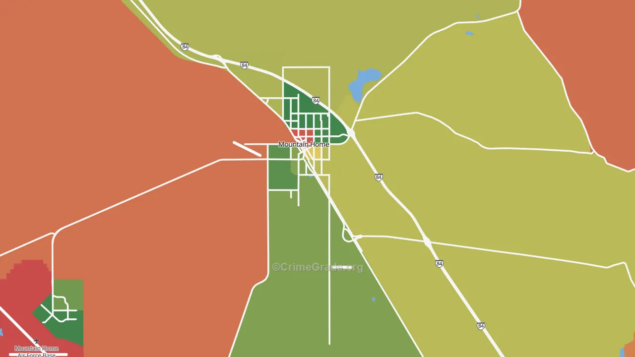 Elmore County, ID Map of Robbery Rates