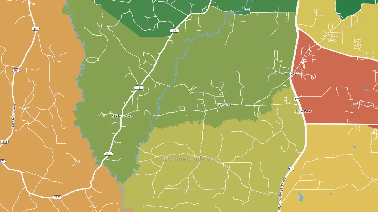 Elmwood, LA Map of Robbery Rates