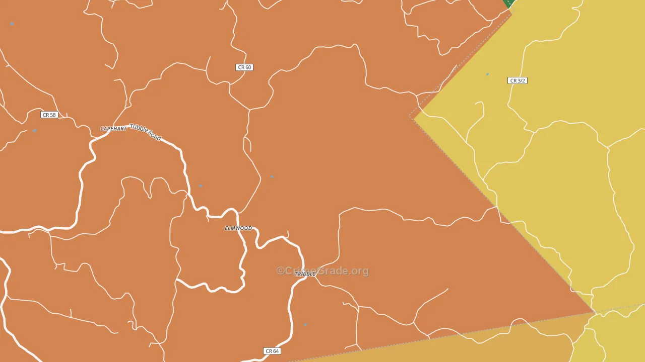 Elmwood, WV Map of Robbery Rates