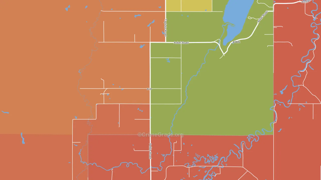Elo, MI Map of Robbery Rates