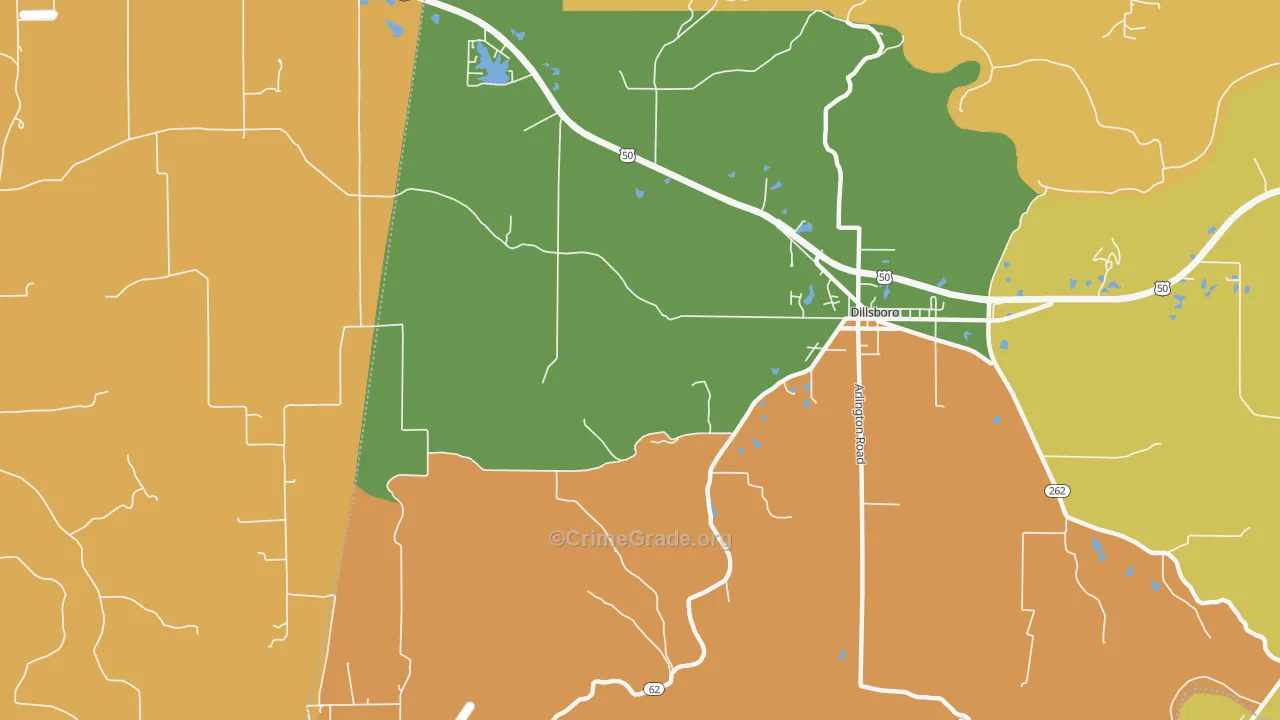 Elrod, IN Map of Robbery Rates