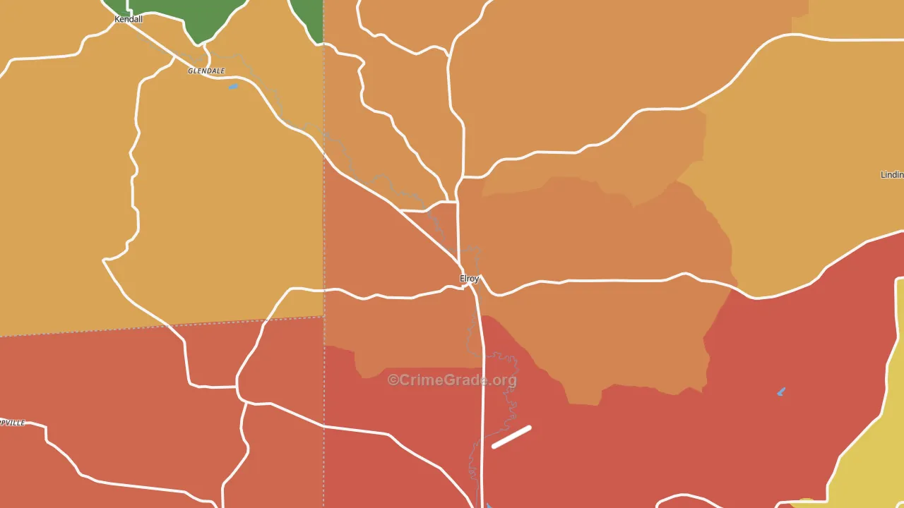 Elroy, WI Map of Robbery Rates
