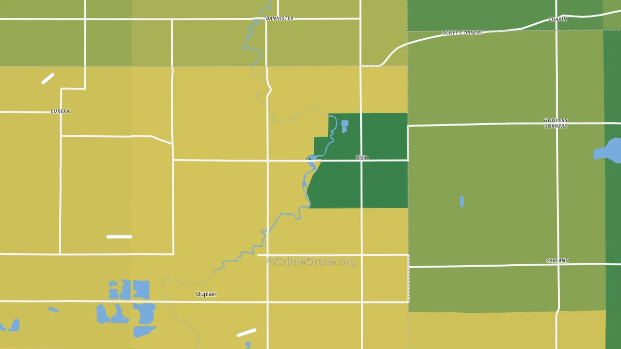 Elsie, MI Map of Robbery Rates