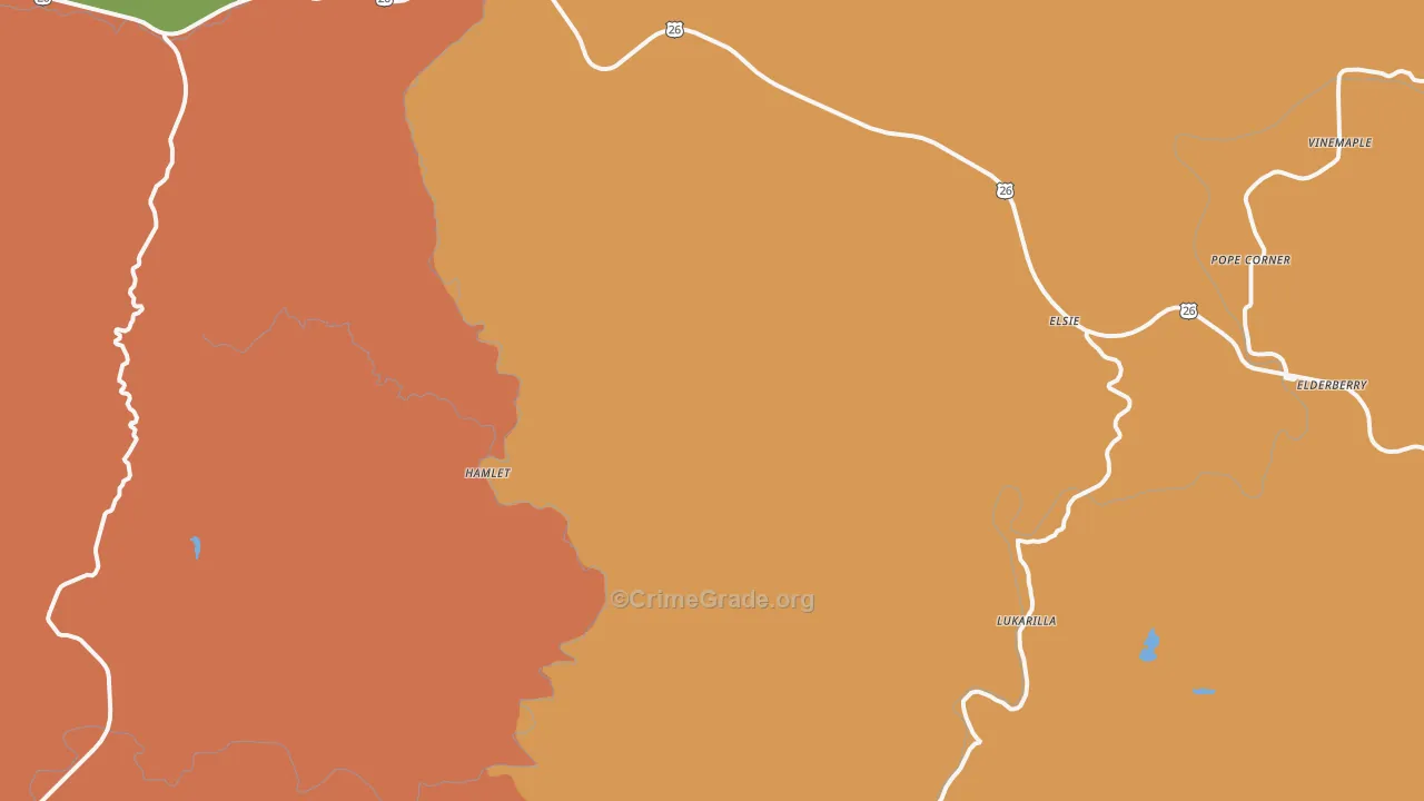 Elsie, OR Map of Robbery Rates