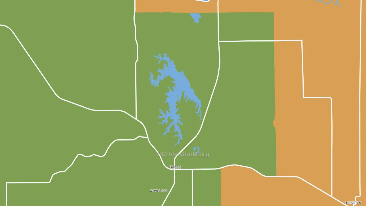 Elwood, NE Map of Robbery Rates