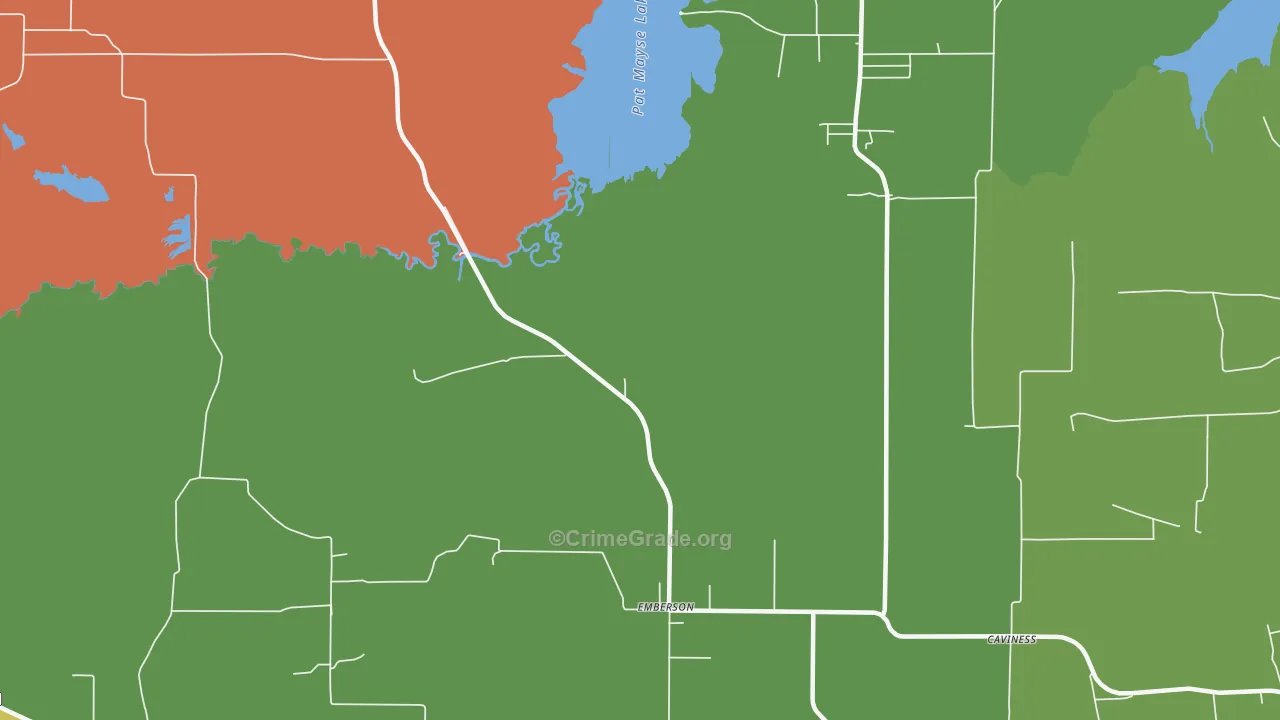 Emberson, TX Map of Robbery Rates