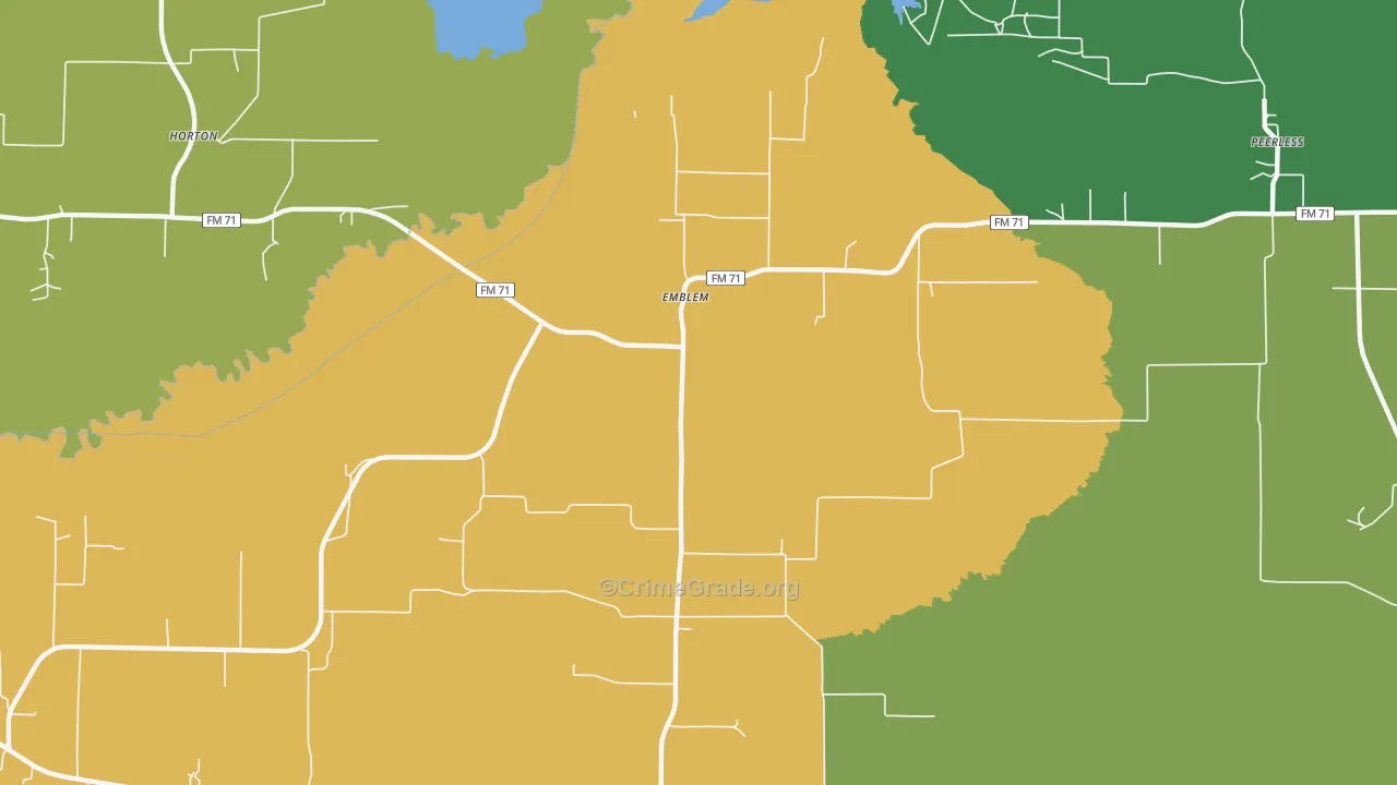 Emblem, TX Map of Robbery Rates