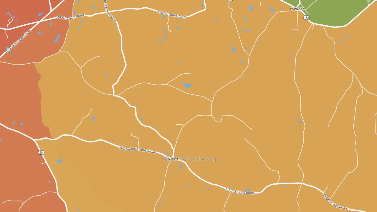 Embro, NC Map of Robbery Rates