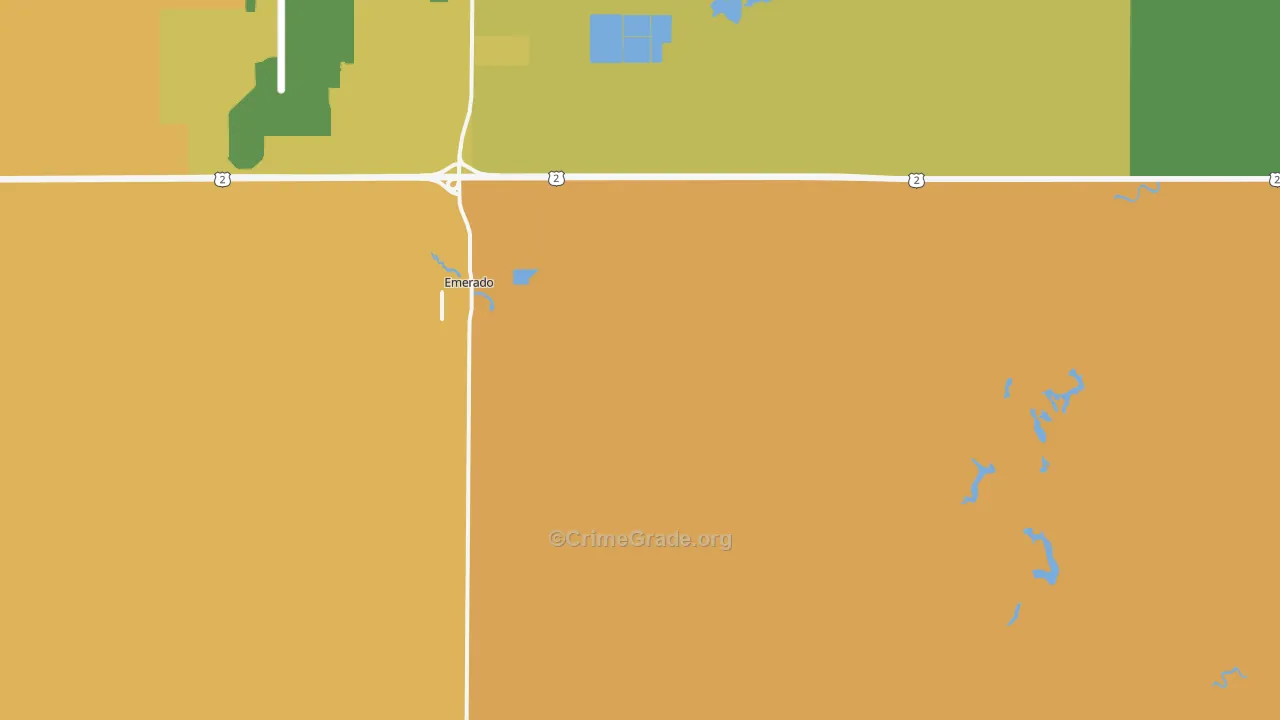 Emerado, ND Map of Robbery Rates
