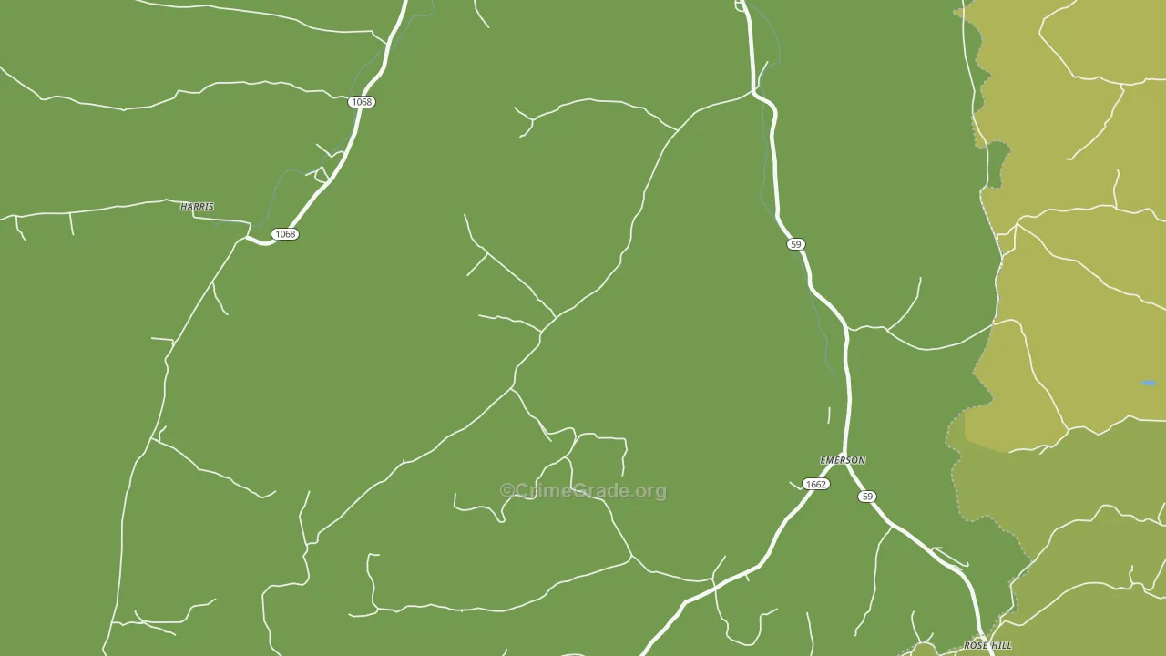 Emerson, KY Map of Robbery Rates