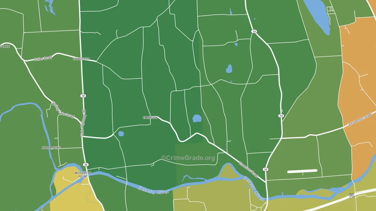 Emerson, NY Map of Robbery Rates