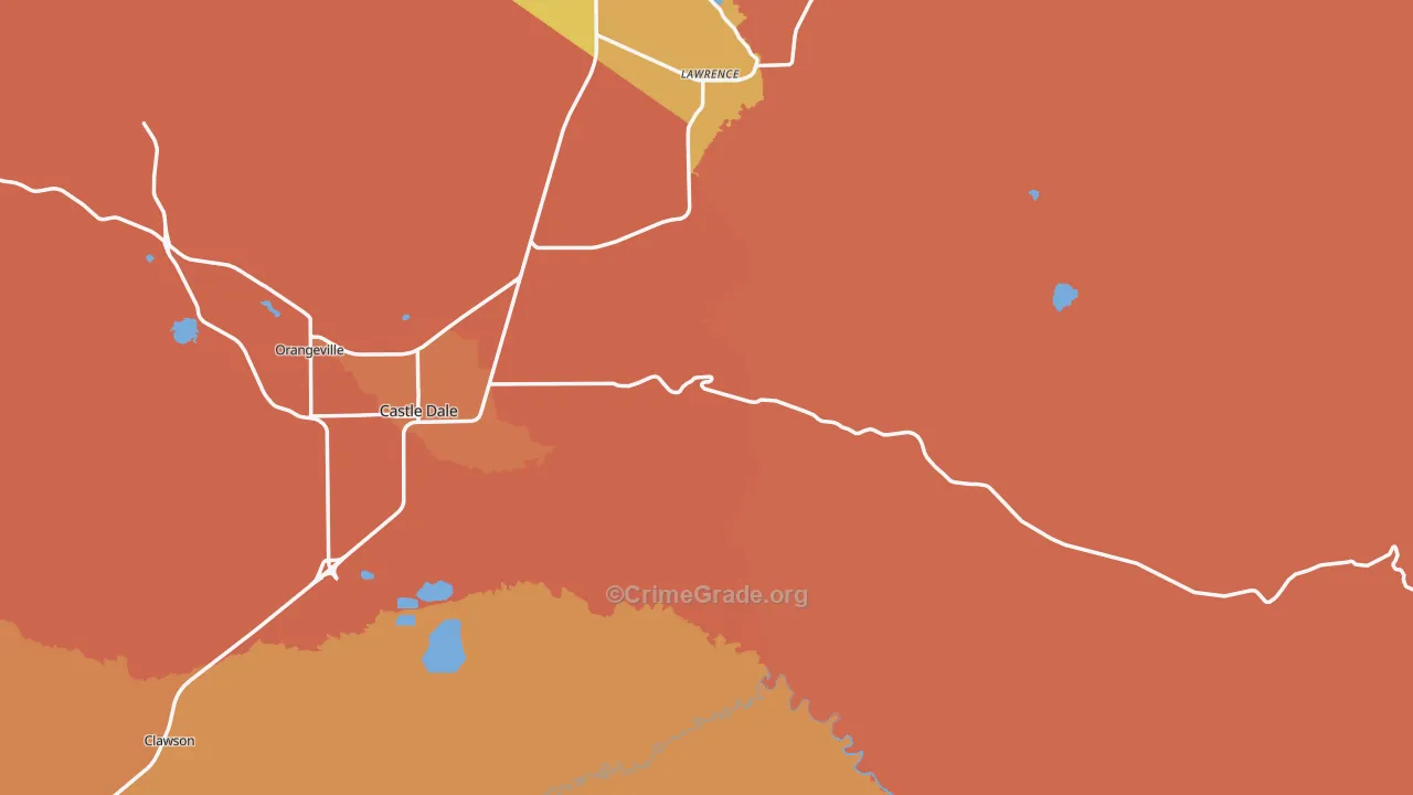 Emery County, UT Map of Robbery Rates