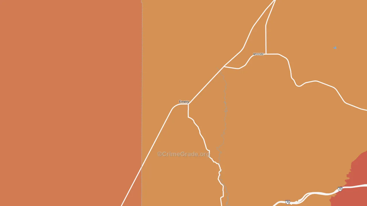 Emery, UT Map of Robbery Rates