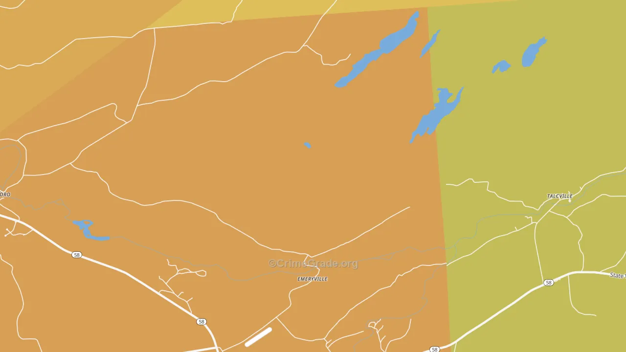 Emeryville, NY Map of Robbery Rates