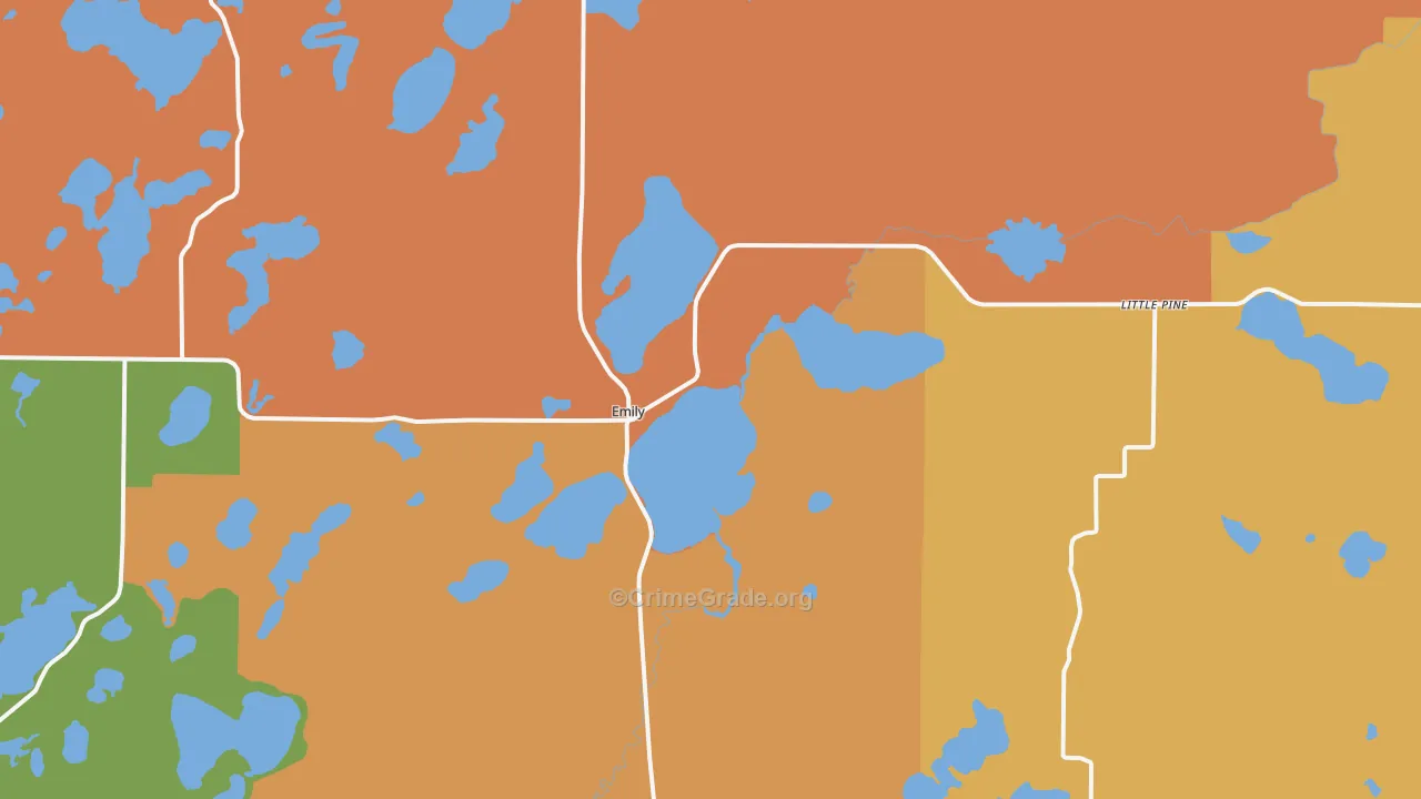 Emily, MN Map of Robbery Rates