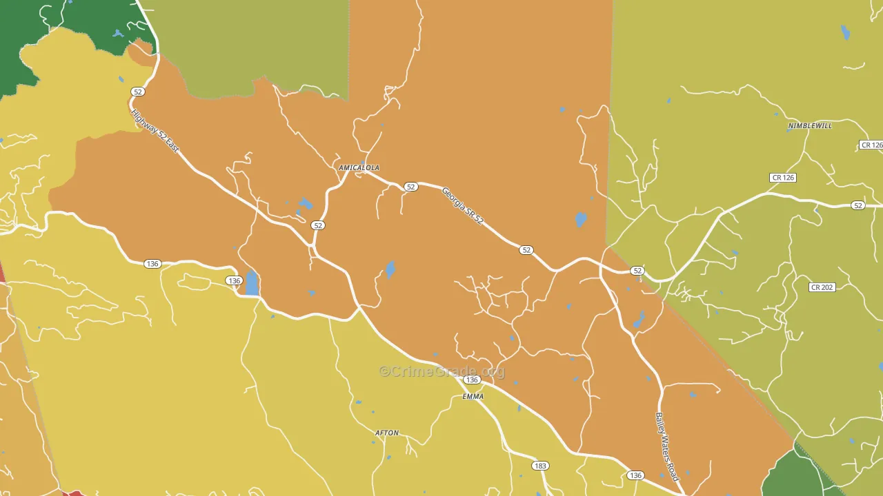 Emma, GA Map of Robbery Rates