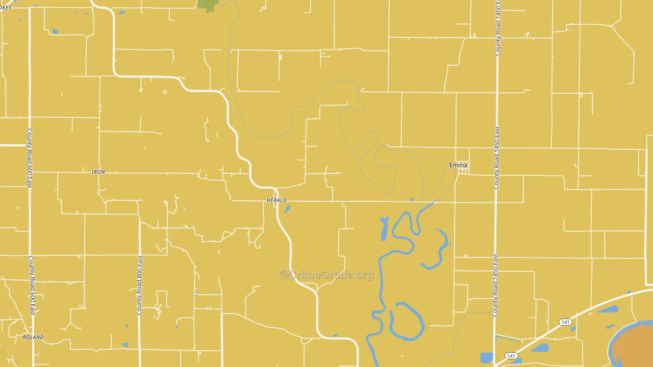 Emma, IL Map of Robbery Rates