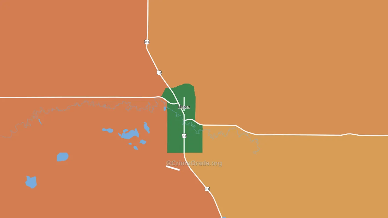 Emmons County, ND Map of Robbery Rates