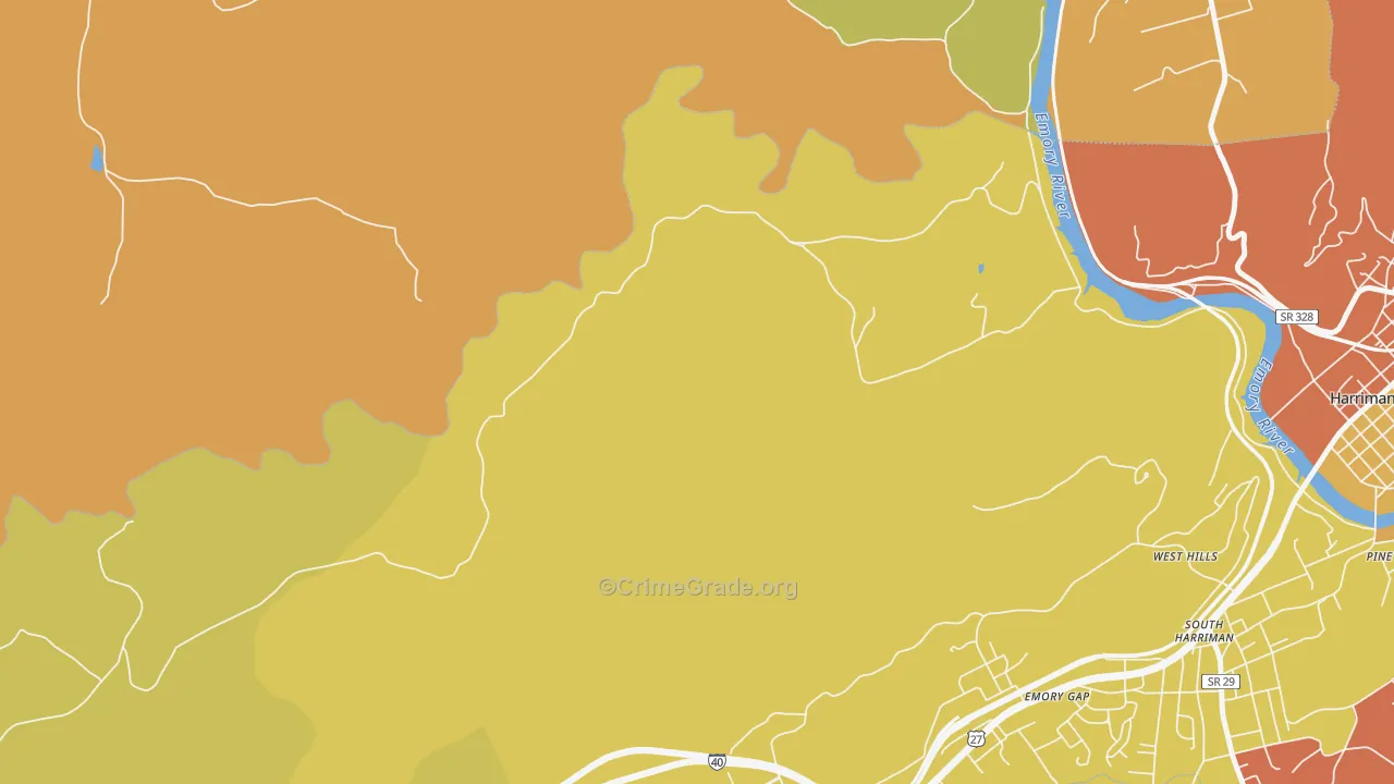 Emory Gap, TN Map of Robbery Rates