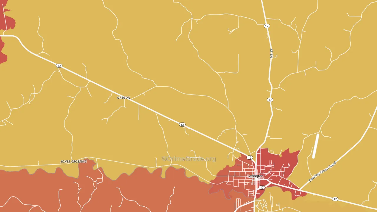 Emory, MS Map of Robbery Rates