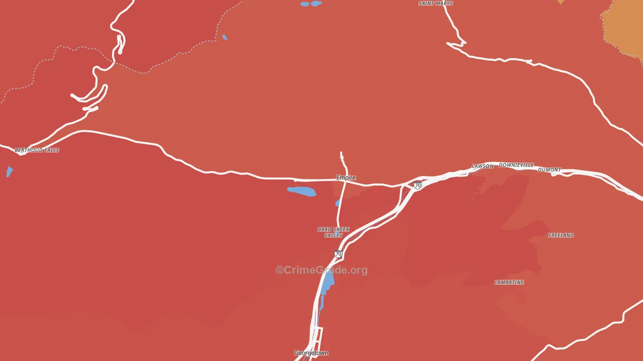 Empire, CO Map of Robbery Rates