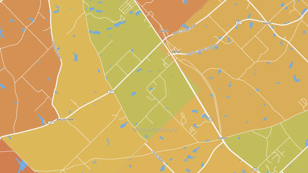 Empire, GA Map of Robbery Rates