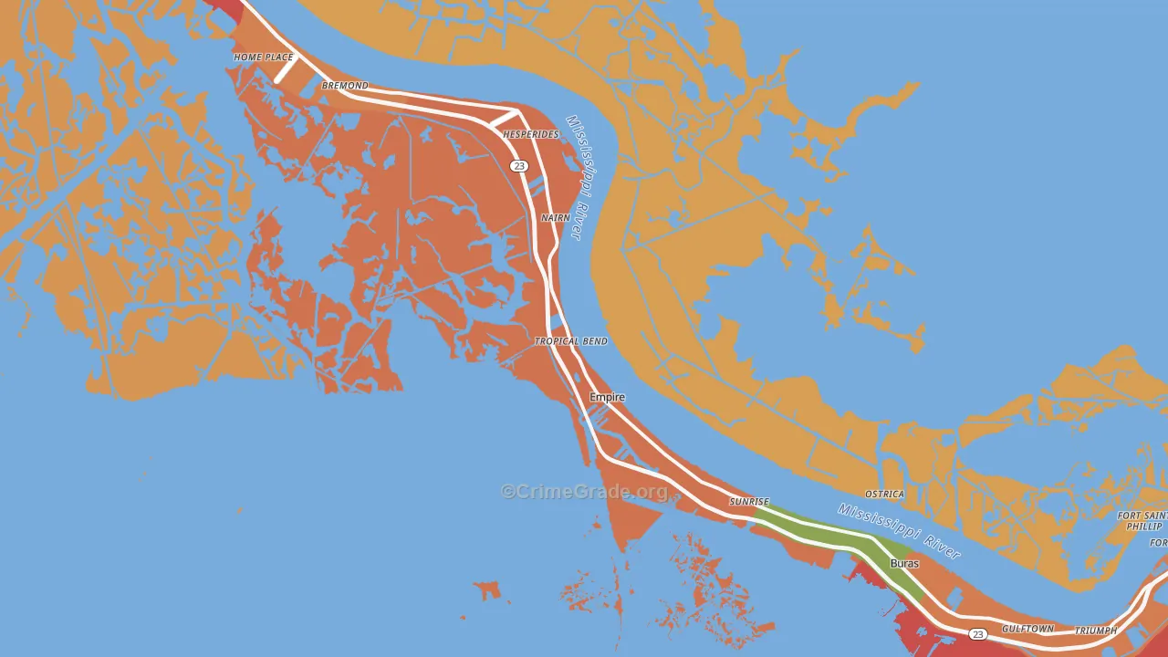 Empire, LA Map of Robbery Rates