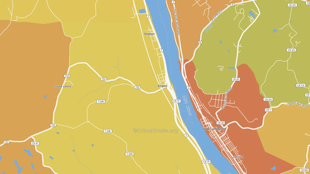 Empire, OH Map of Robbery Rates