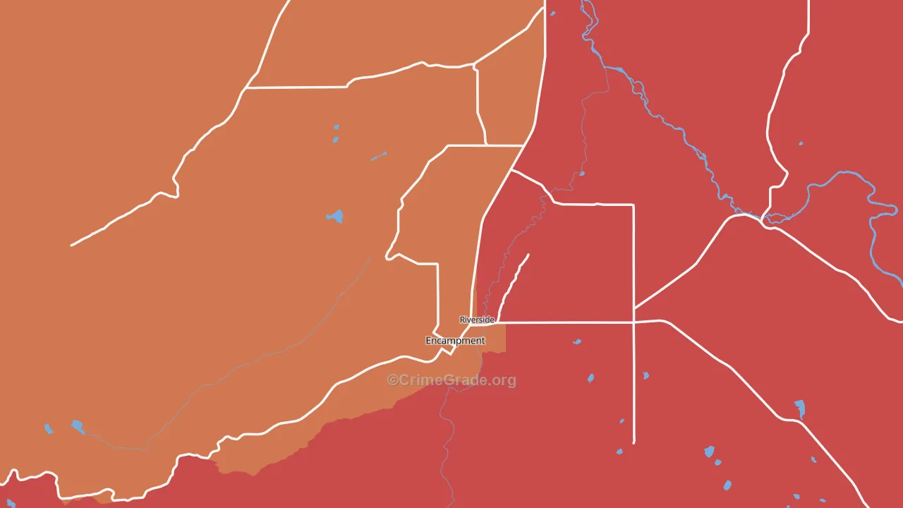 Encampment, WY Map of Robbery Rates