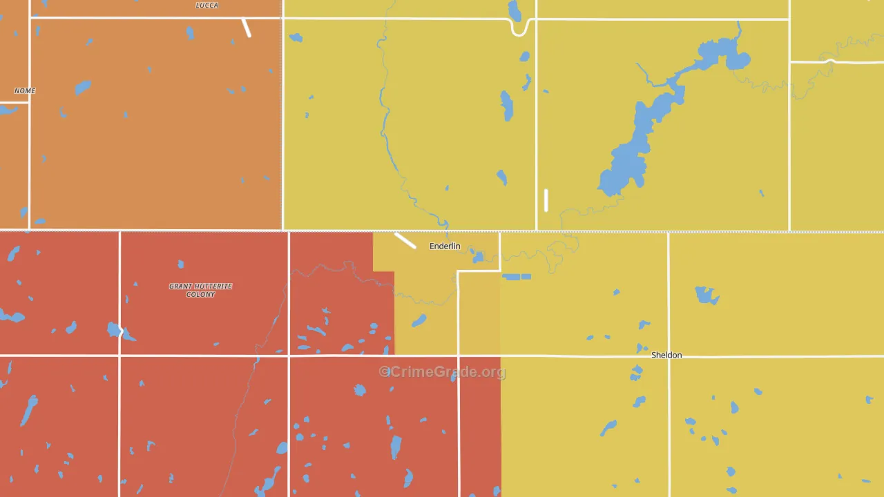 Enderlin, ND Map of Robbery Rates
