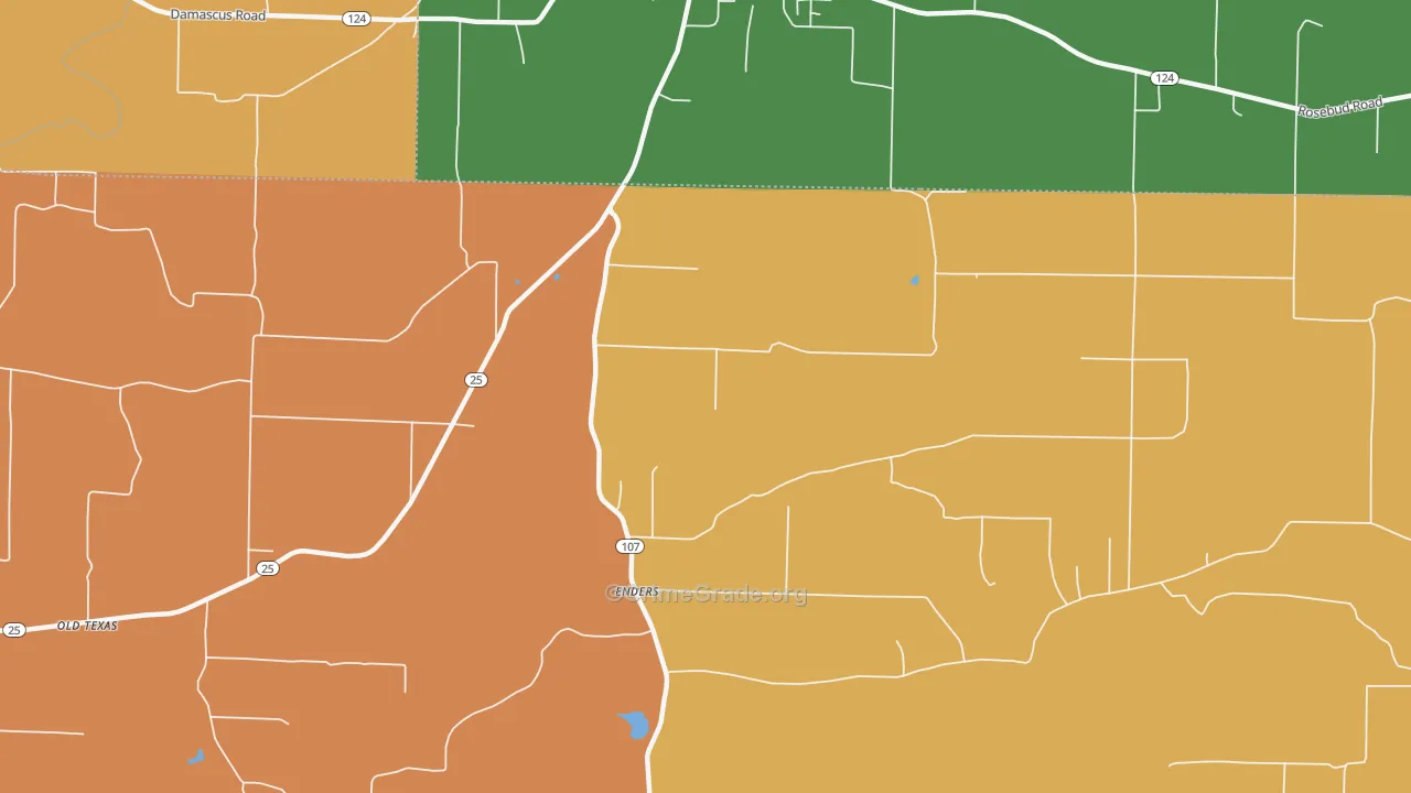 Enders, AR Map of Robbery Rates