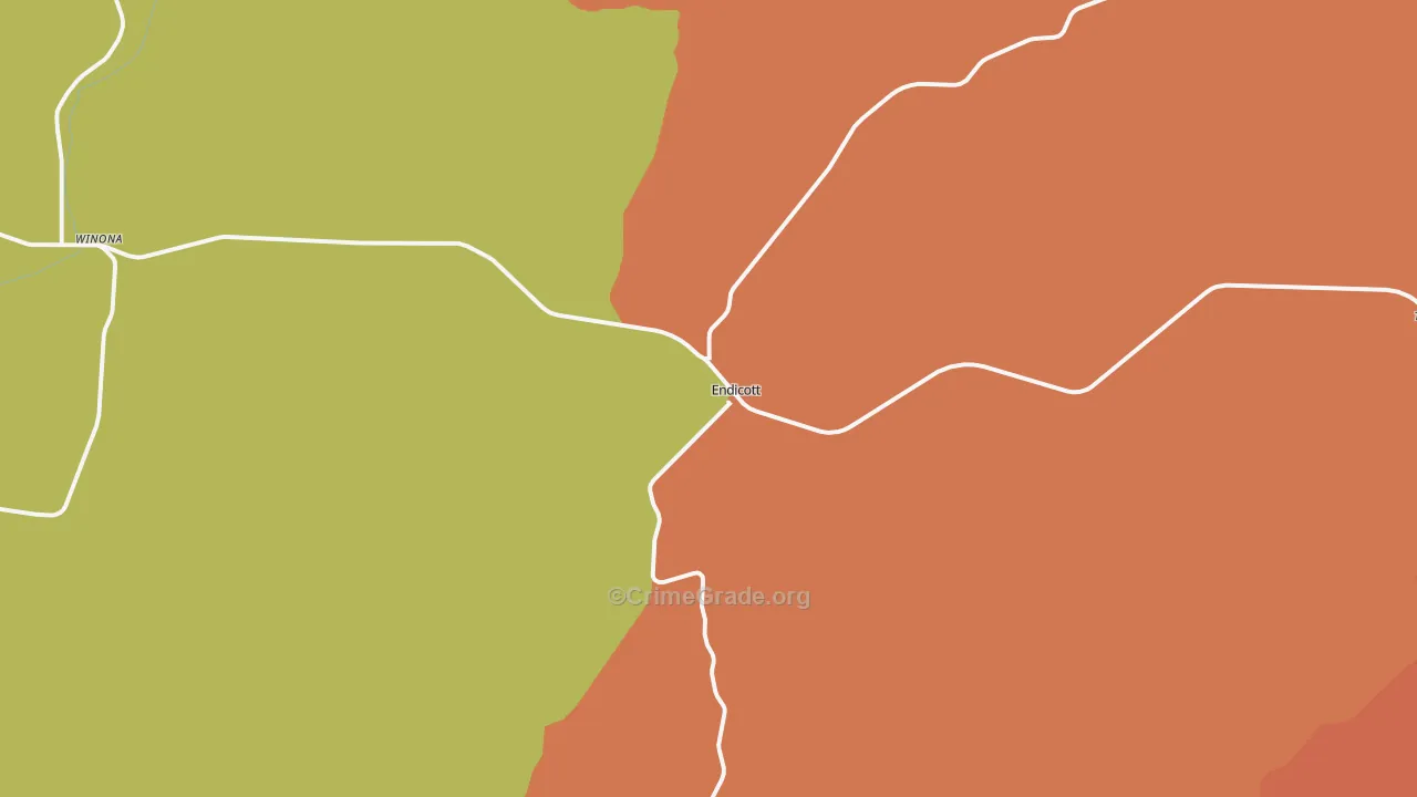 Endicott, WA Map of Robbery Rates