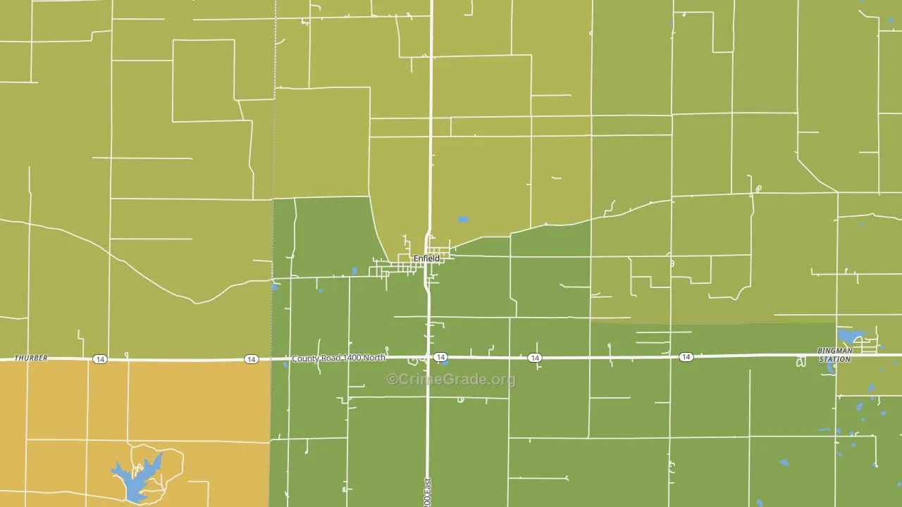 Enfield, IL Map of Robbery Rates