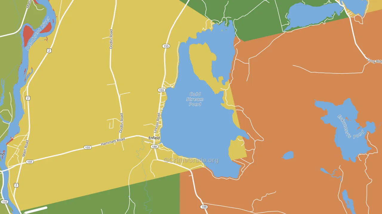 Enfield, ME Map of Robbery Rates