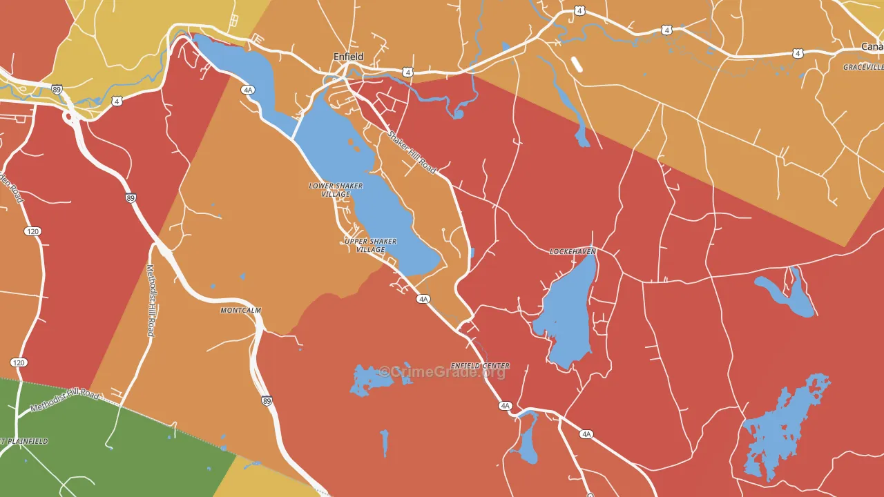 Enfield, NH Map of Robbery Rates
