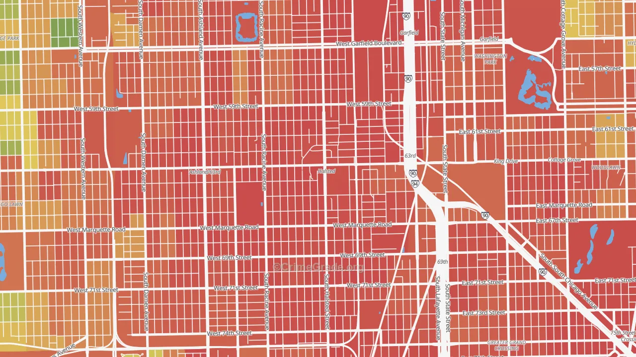 Englewood, Chicago, IL Map of Robbery Rates