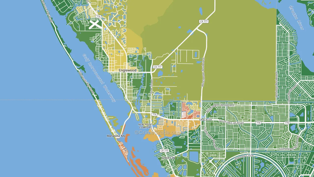 Englewood, FL Map of Robbery Rates