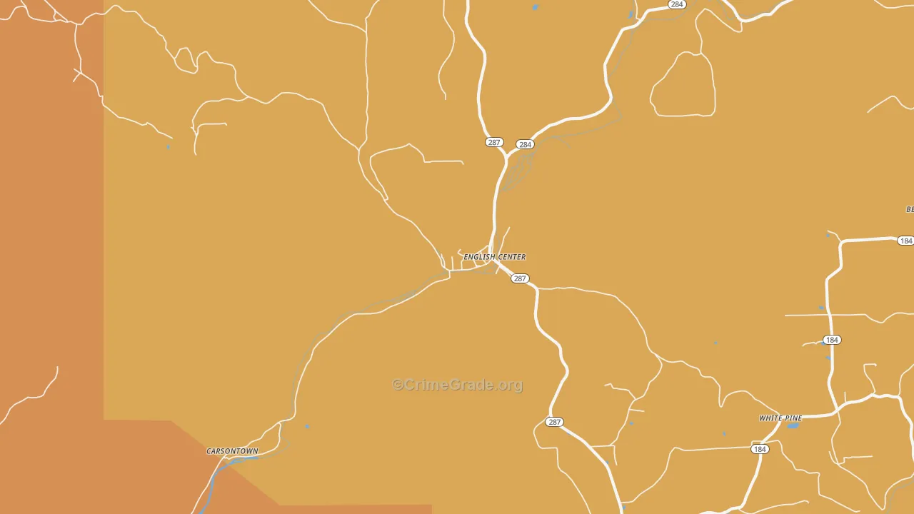 English Center, PA Map of Robbery Rates