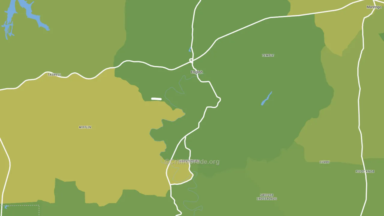 English, IN Map of Robbery Rates
