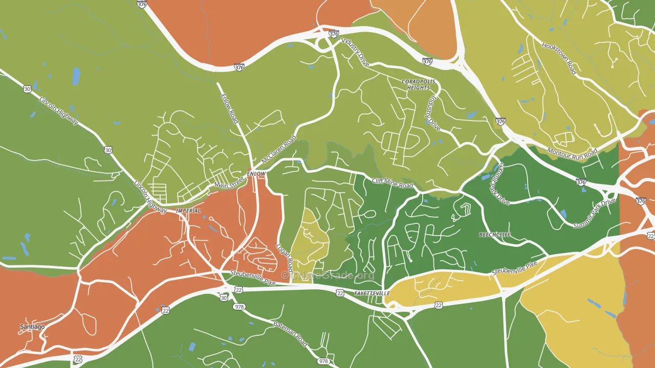 Enlow, PA Map of Robbery Rates