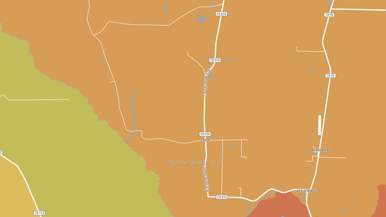 Enon, FL Map of Robbery Rates