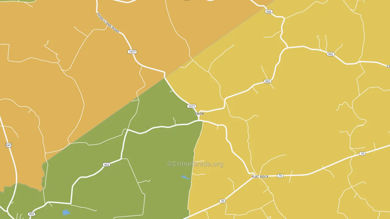 Enon, KY Map of Robbery Rates