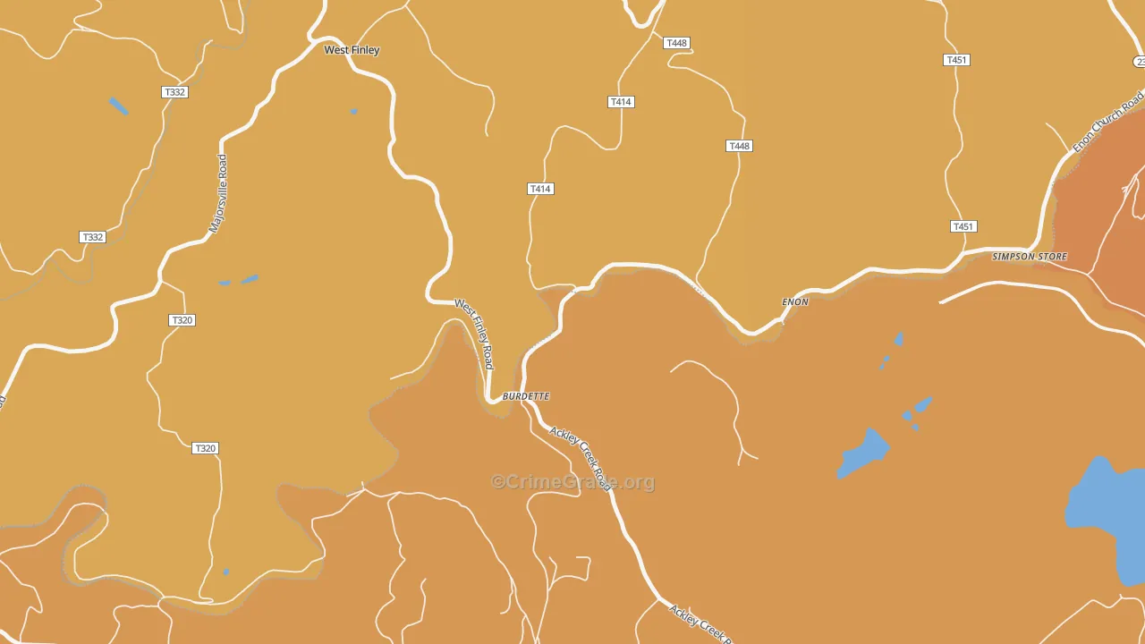 Enon, PA Map of Robbery Rates