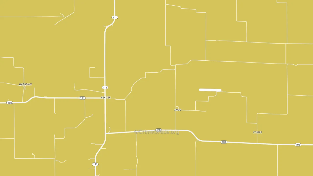 Enos, IL Map of Robbery Rates