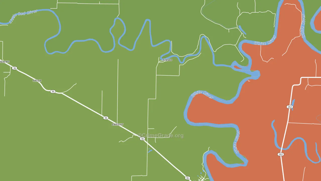 Enright, AR Map of Robbery Rates