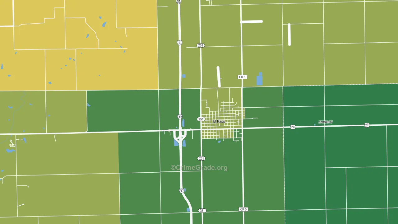 Enright, IL Map of Robbery Rates