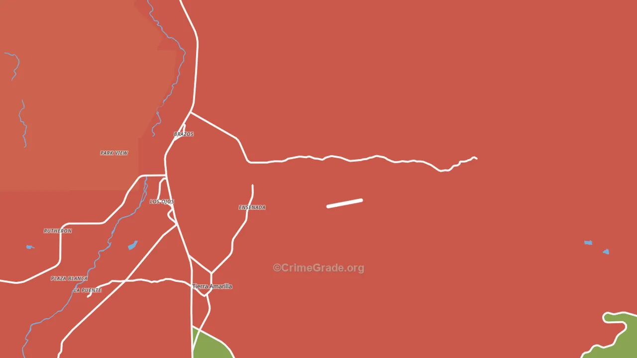 Ensenada, NM Map of Robbery Rates